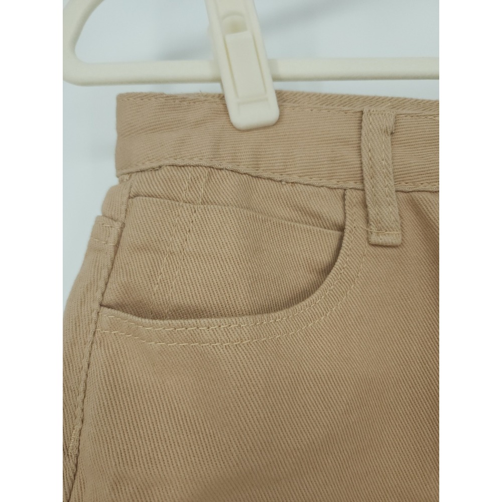Dazy Denim Shorts Women Med Khaki Tan RawHem HighWaist Casual Coastal Safari NWT - Picture 5 of 8